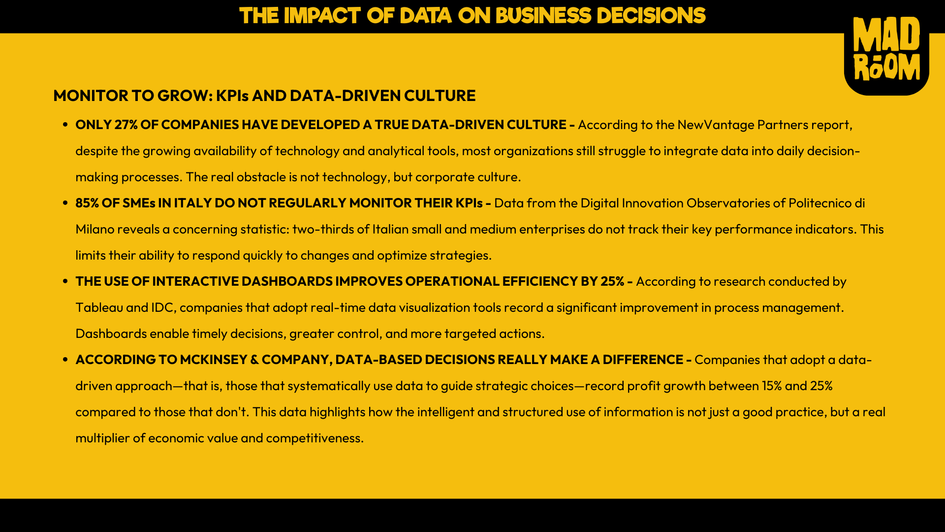data and business decisions - madroom